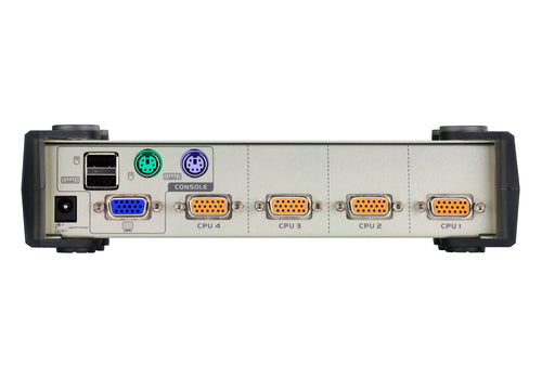 ATEN CS84U — 4‑Port USB VGA KVM Switch (Audio Support, Hotkey Switching, No External Power Required)