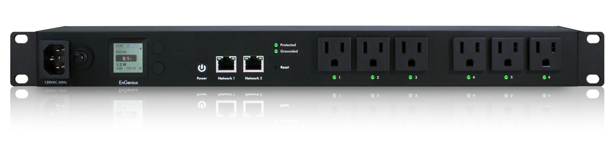 EnGenius ECP106 — Cloud‑Managed 1U Smart PDU (6 Outlets, TAA Compliant)