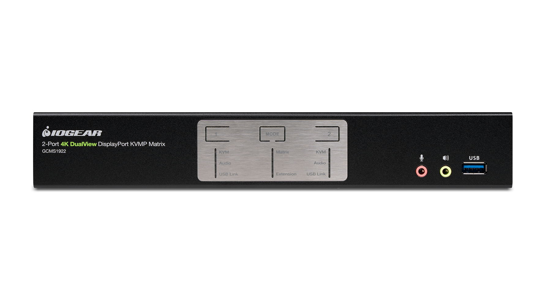IOGEAR GCMS1922 — 2-Port 4K Dual-View DisplayPort Matrix KVMP (TAA)