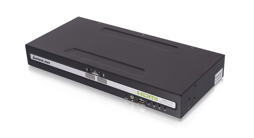 IOGEAR GCS1312TAA4C — 2‑Port Single‑View HDMI Secure KVM Switch with CAC & Audio – NIAP PP4.0, TAA Compliant