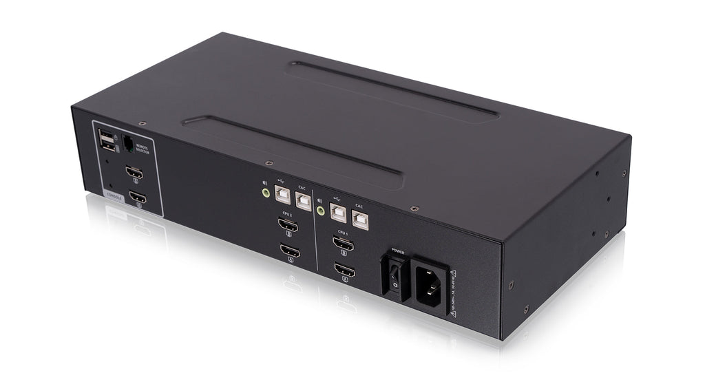 IOGEAR GCS1322TAA4C — 2‑Port Dual‑View HDMI Secure KVM Switch with CAC & Audio (TAA Compliant)