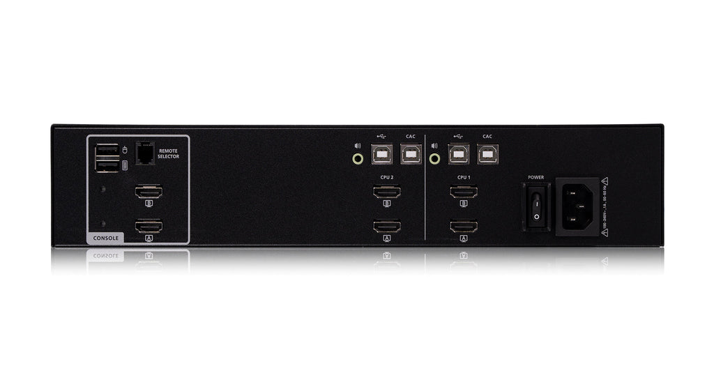 IOGEAR GCS1322TAA4C — 2‑Port Dual‑View HDMI Secure KVM Switch with CAC & Audio (TAA Compliant)
