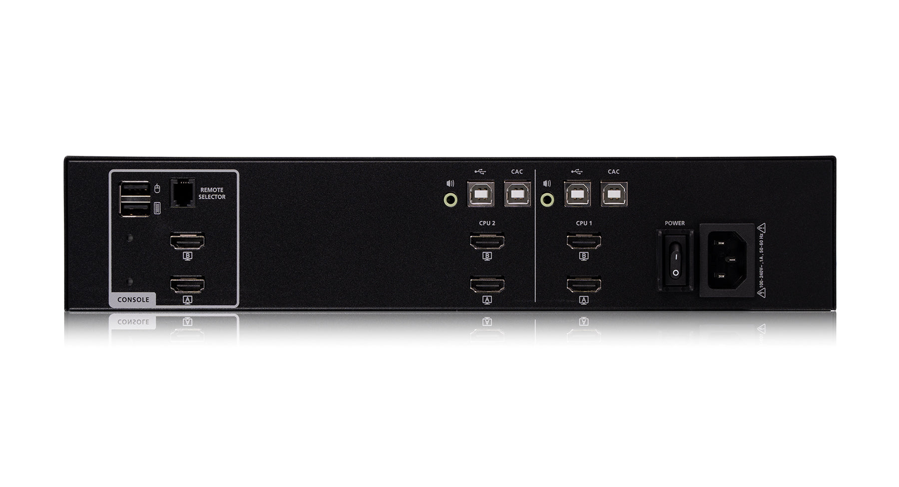 IOGEAR GCS1322TAA4C — 2‑Port Dual‑View HDMI Secure KVM Switch with CAC & Audio (TAA Compliant)