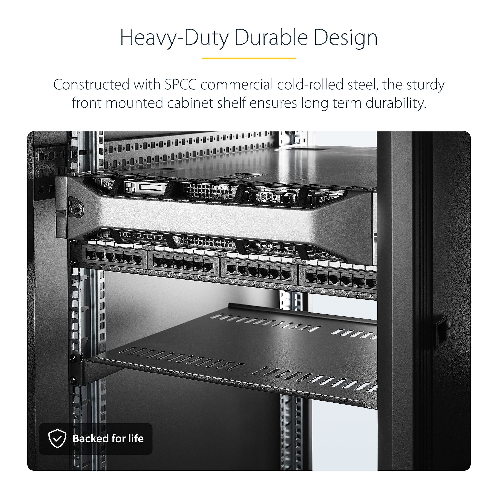 StarTech CABSHELF116V — 1U 16" Deep Vented Rack Shelf (Steel, 19" Rackmount)