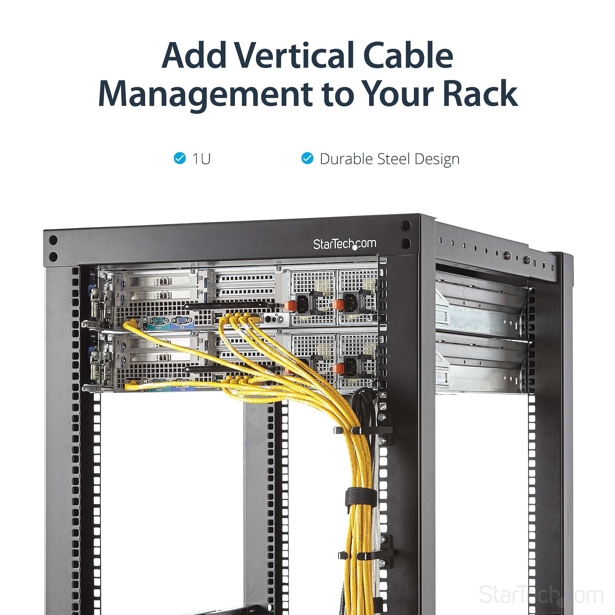 StarTech CMHOOK1UN — 1U Single‑Hook Horizontal Cable Manager (19" Rackmount)