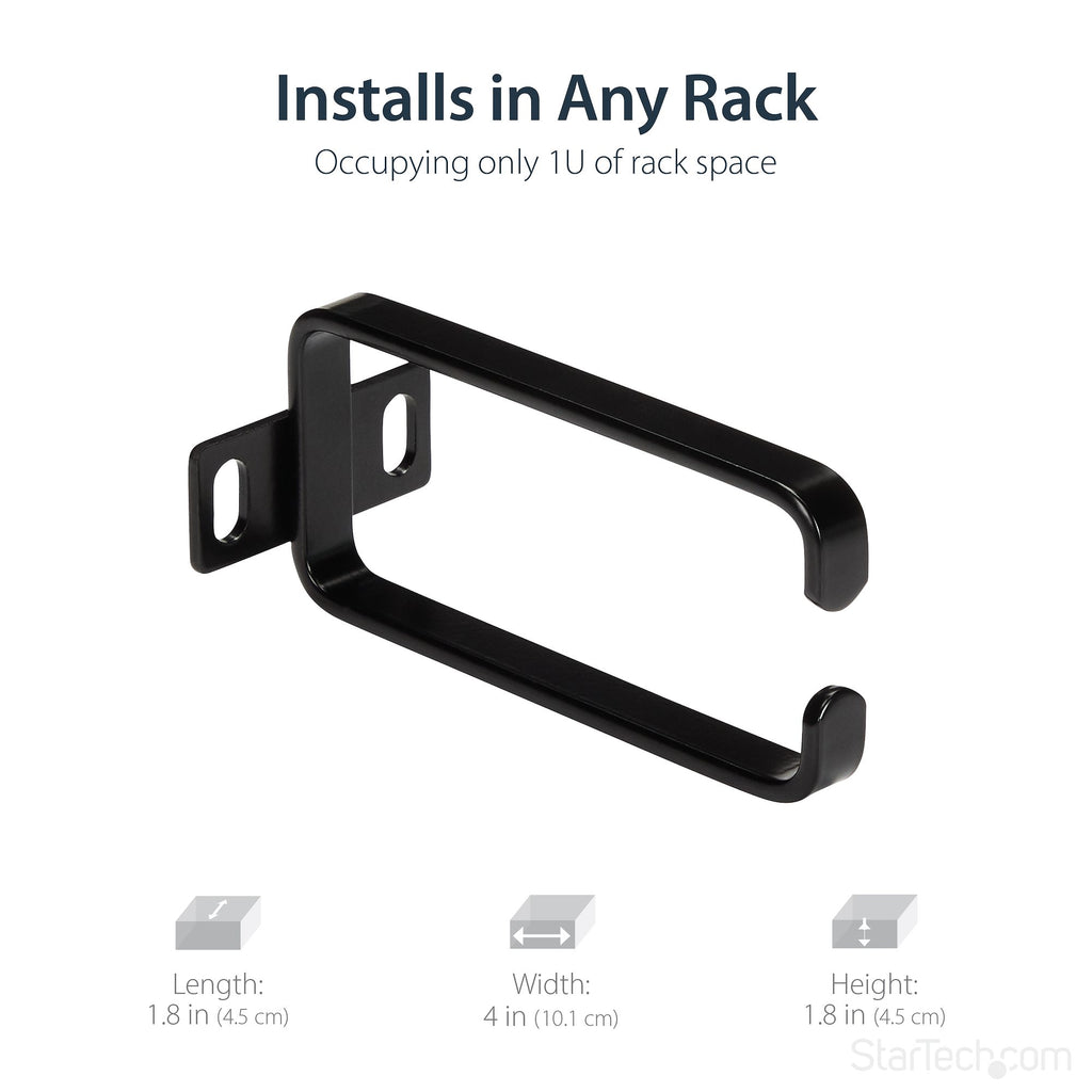 StarTech CMHOOK1UN — 1U Single‑Hook Horizontal Cable Manager (19" Rackmount)