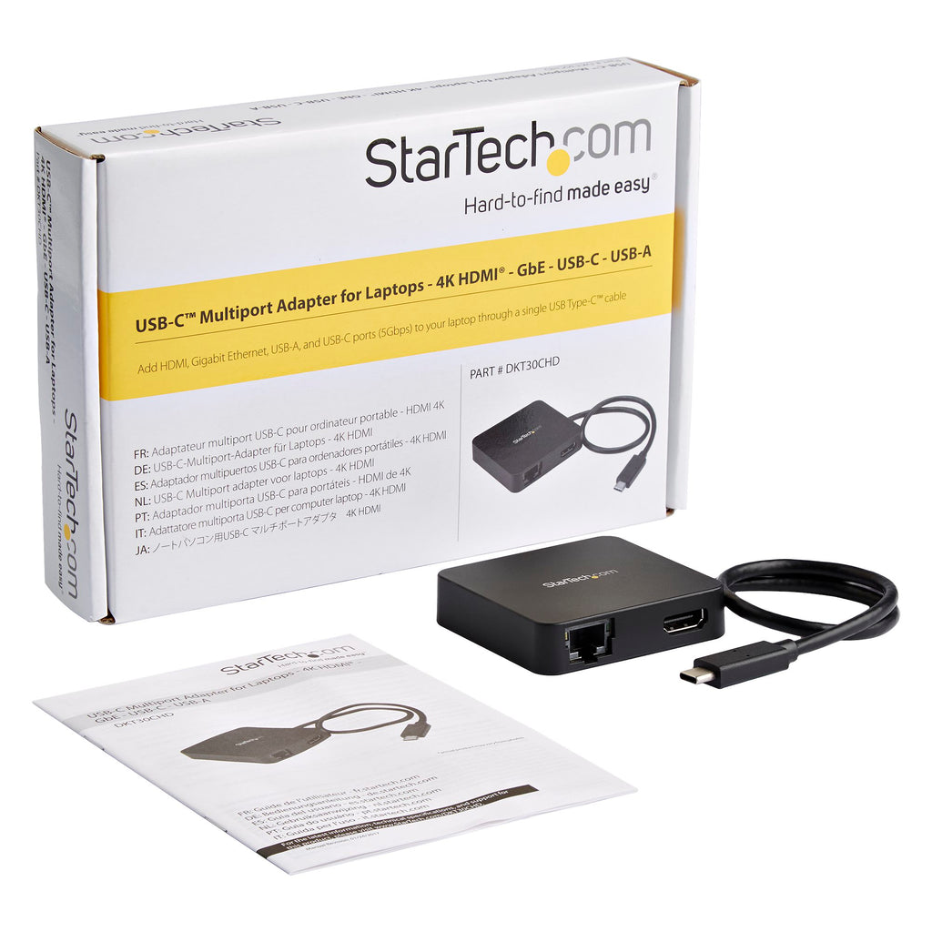 StarTech DKT30CHD — USB‑C Multiport Dock (4K HDMI, USB‑A, 60W PD, TAA Compliant)