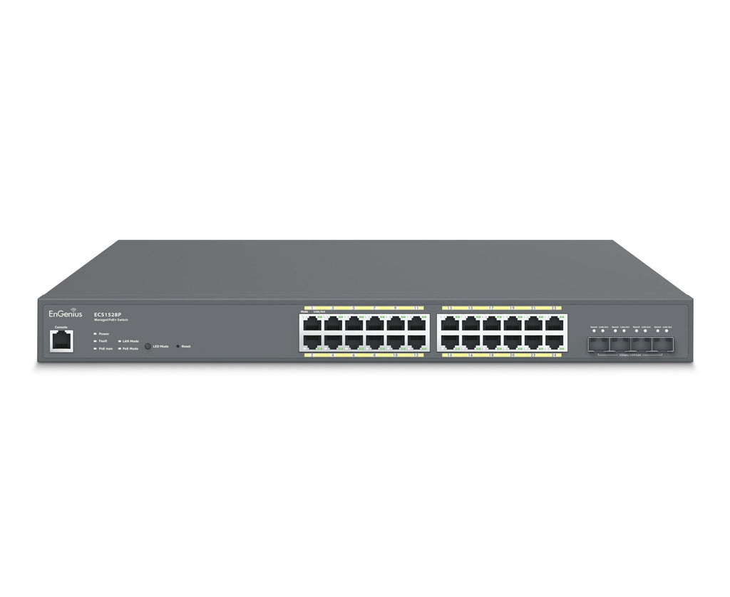 EnGenius ECS1528P — Cloud‑Managed 24‑Port Gigabit PoE+ Switch with 4× 10G SFP+ Uplinks