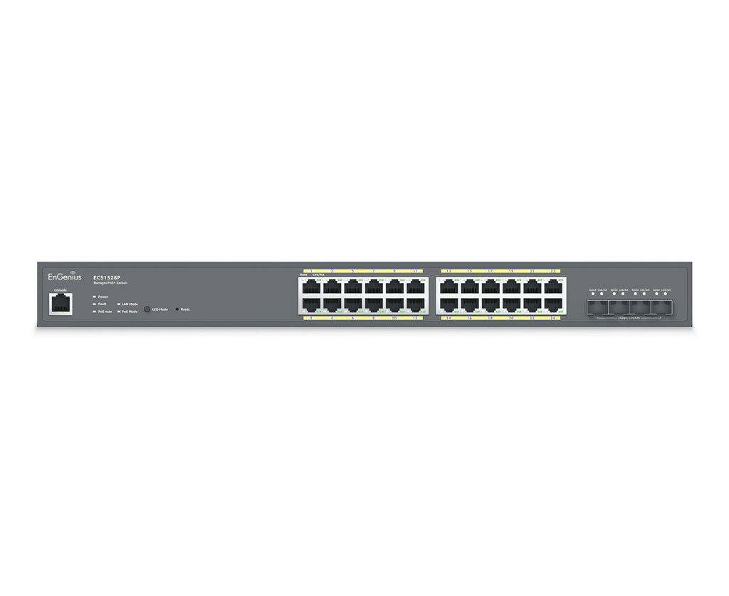 EnGenius ECS1528P — Cloud‑Managed 24‑Port Gigabit PoE+ Switch with 4× 10G SFP+ Uplinks