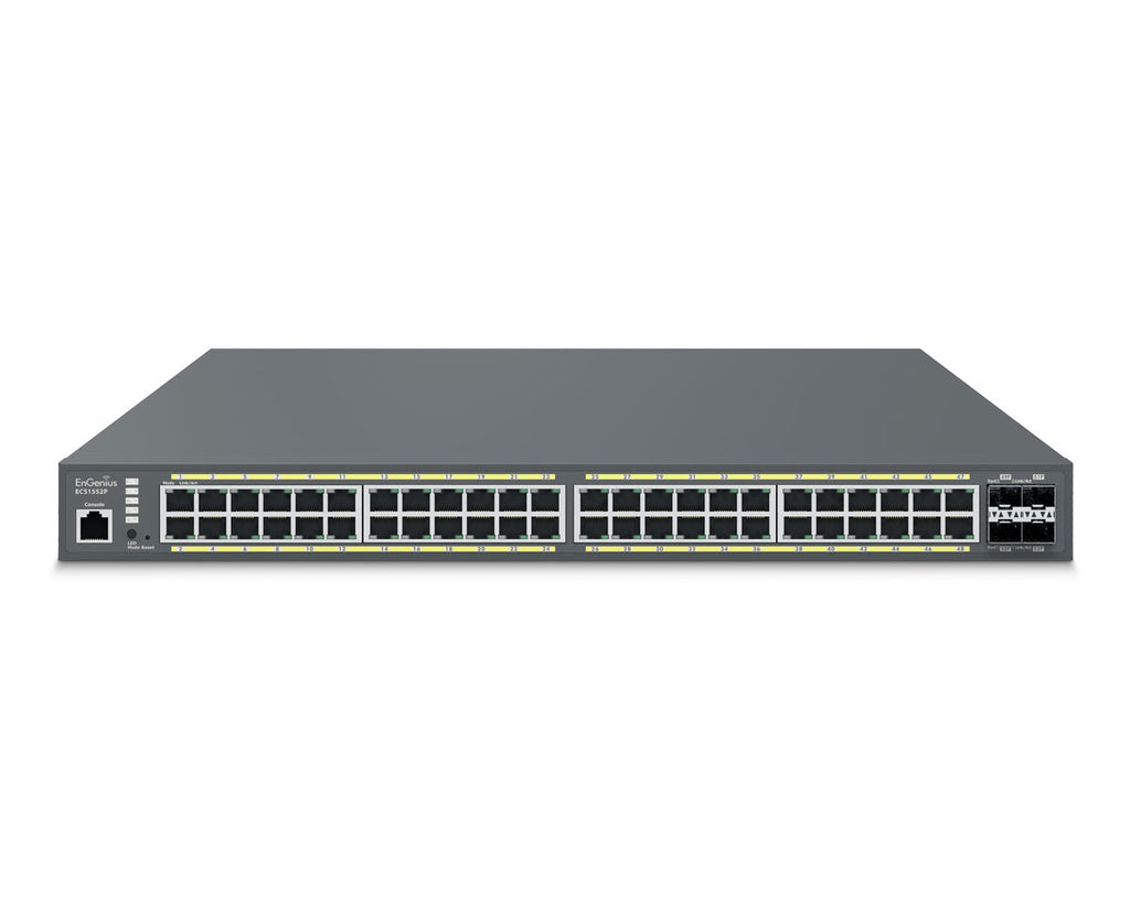 EnGenius ECS1552P — Cloud‑Managed 48‑Port Gigabit PoE+ Switch with 4× 10G SFP+ Uplinks