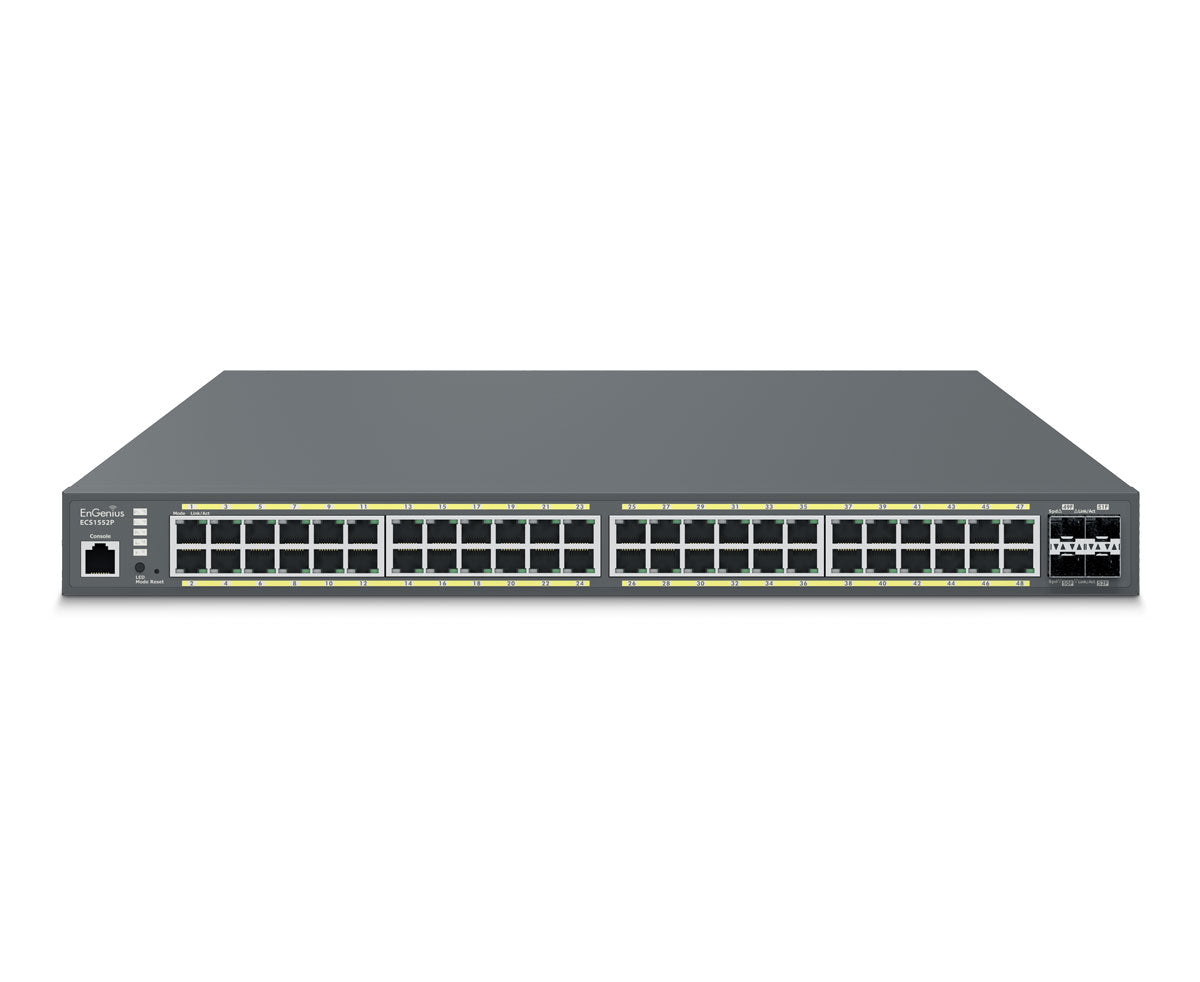EnGenius ECS1552P — Cloud‑Managed 48‑Port Gigabit PoE+ Switch with 4× 10G SFP+ Uplinks