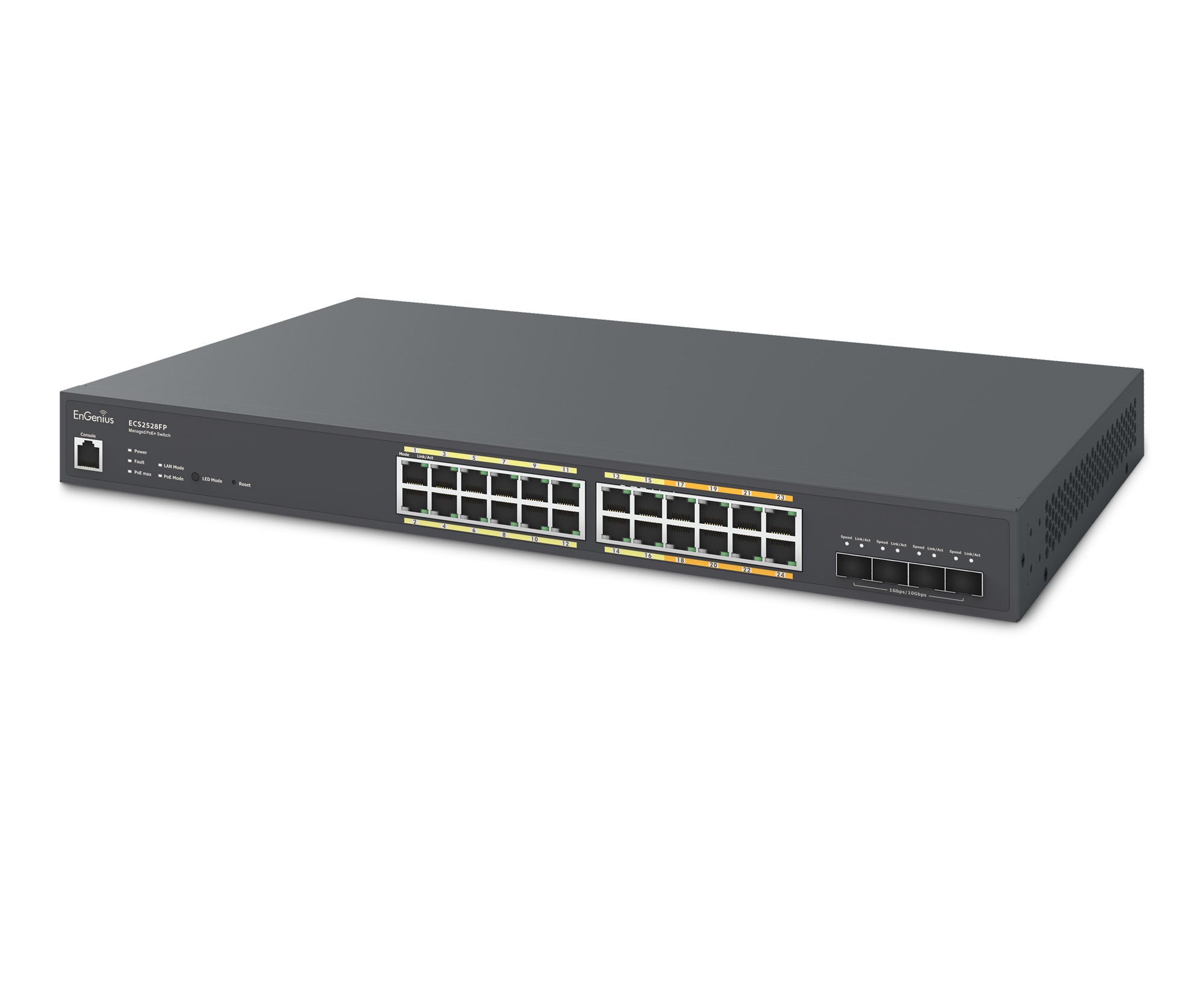 EnGenius ECS2528FP — Cloud‑Managed 24‑Port Multi‑Gigabit PoE+ Switch with 4× 10G SFP+ Uplinks