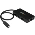 StarTech HB30C3A1GE — USB‑C to USB‑A Hub with Gigabit Ethernet (5Gbps USB 3.0)