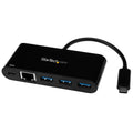 StarTech HB30C3AGEPD — USB‑C to USB‑A Hub with Gigabit Ethernet & 60W Power Delivery Passthrough