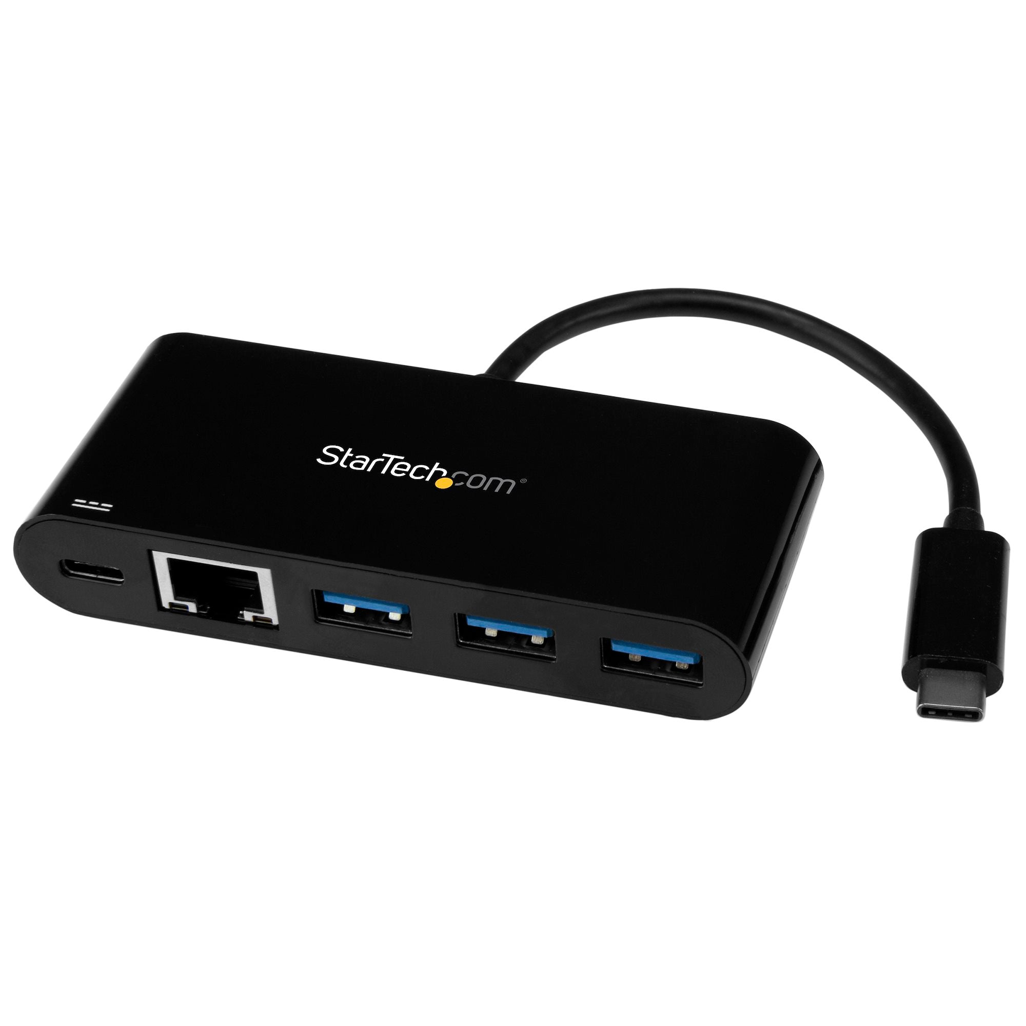 StarTech HB30C3AGEPD — USB‑C to USB‑A Hub with Gigabit Ethernet & 60W Power Delivery Passthrough
