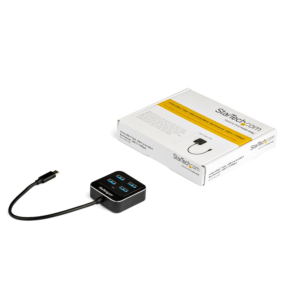 StarTech HB31C4AB — USB‑C to 4‑Port USB‑A Hub (USB 3.2 Gen 1, 5Gbps)