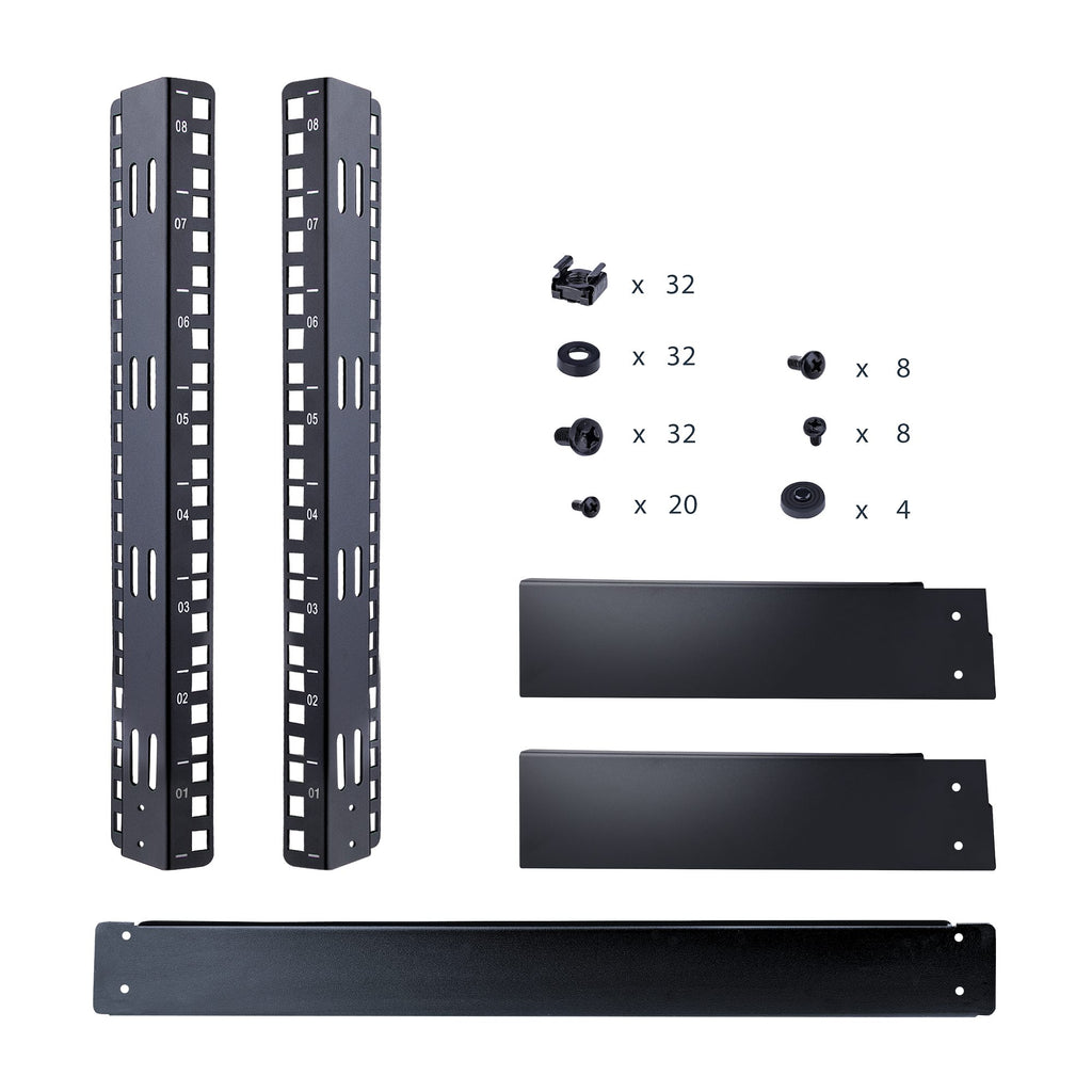 StarTech RK8OD — 8U Desktop Open‑Frame Rack (2‑Post, Free‑Standing, 19" EIA‑310 Standard)