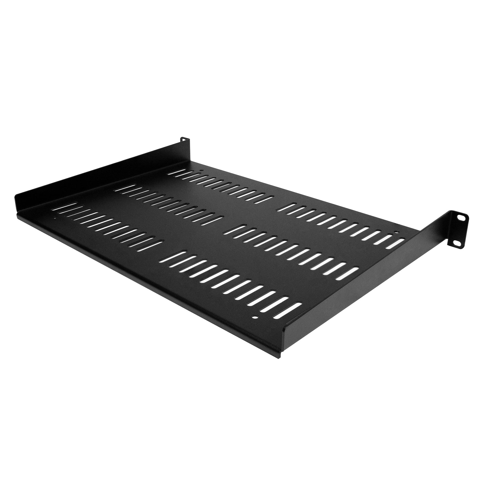StarTech SHELF‑1U‑12‑FIXED‑V — 1U 12" Deep Vented Rack Shelf (Steel, 19" Rackmount)