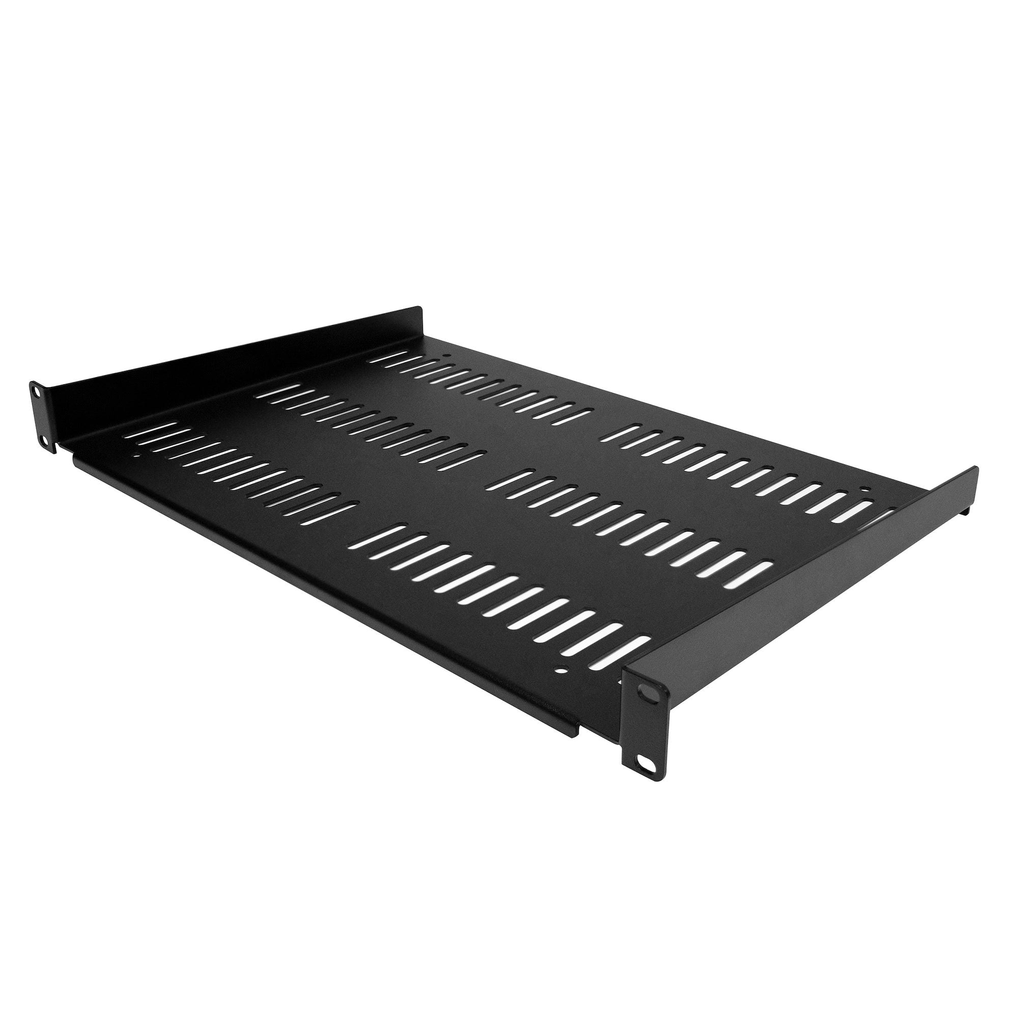 StarTech SHELF‑1U‑12‑FIXED‑V — 1U 12" Deep Vented Rack Shelf (Steel, 19" Rackmount)